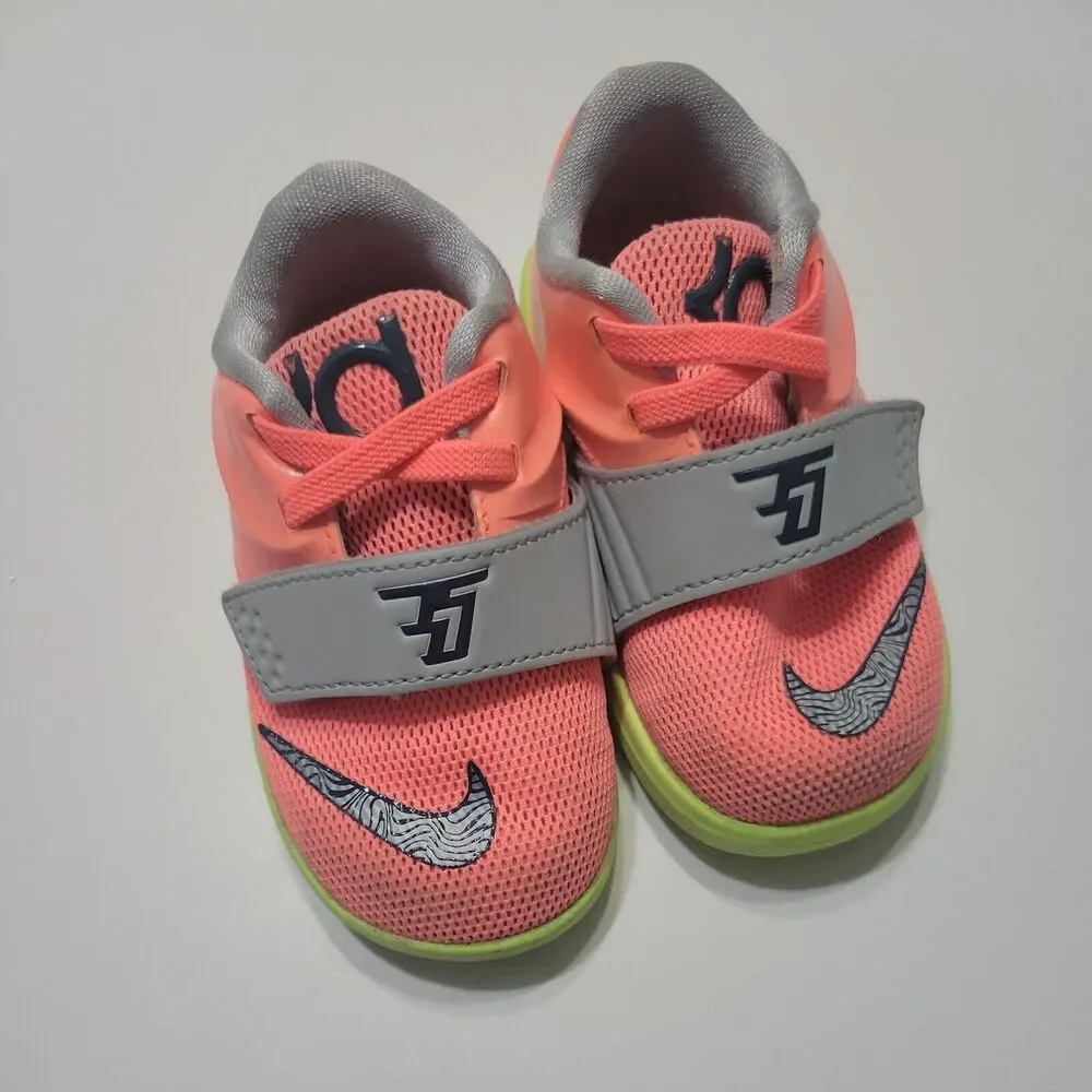 Nike Flex Girls 5 Child Sneakers Lace Up Hook Loop‎